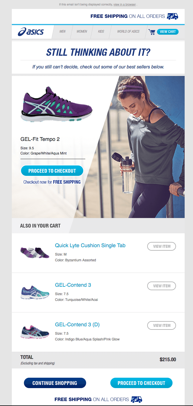 Asics email automation for customer retention