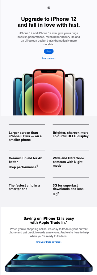 Apple-Upgrade Example of email marketing automation for customer retention with Apple's loyalty program